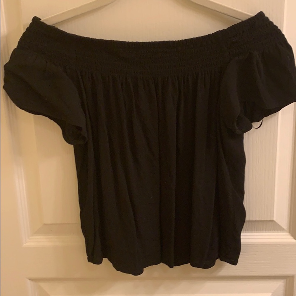 Black off the shoulder top